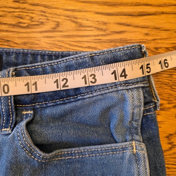 Hollister Two Tone Denim Jeans 7 Short High Rise Straight Leg 28/25 Artsy - Picture 7 of 16